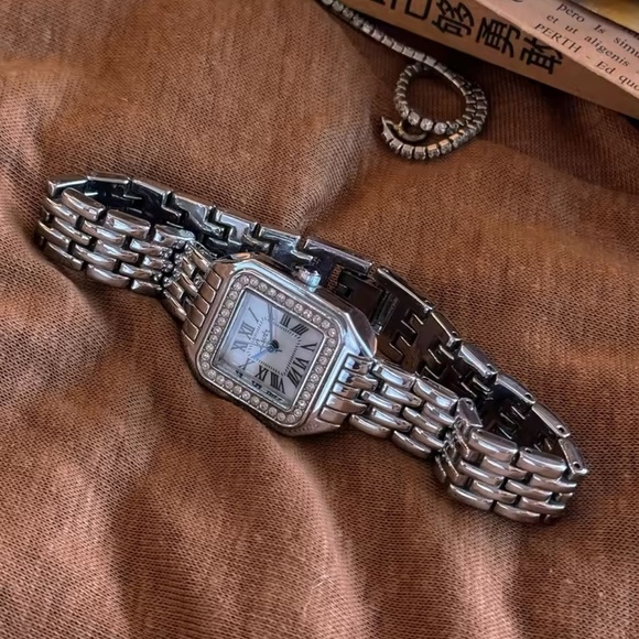 Panthere Classic Crystal Stainless Steel Watch with Diamond Accents